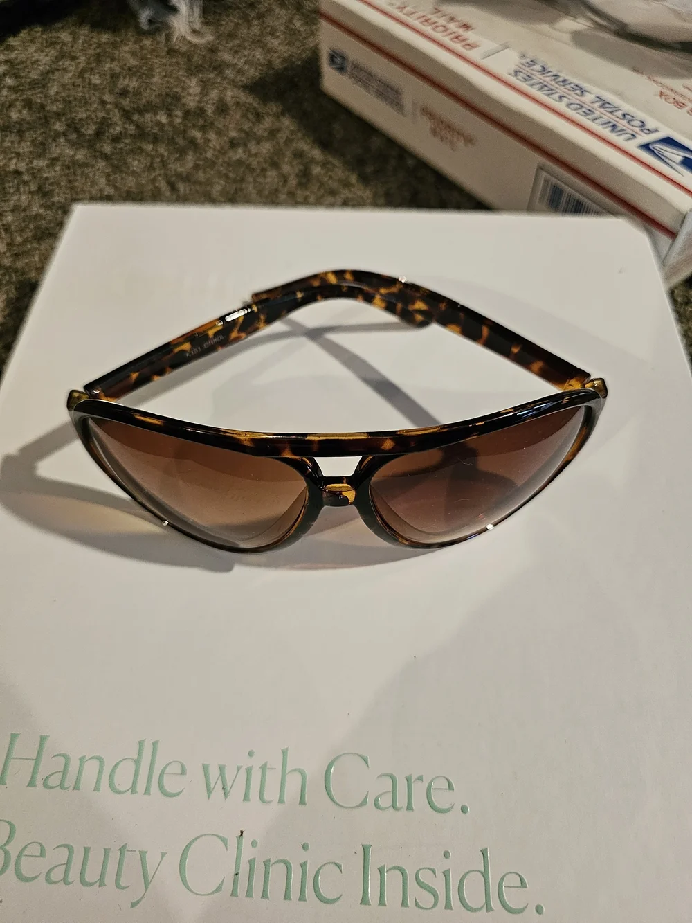 Men's Tortoiseshell Aviator Sunglasses - Brown Lenses